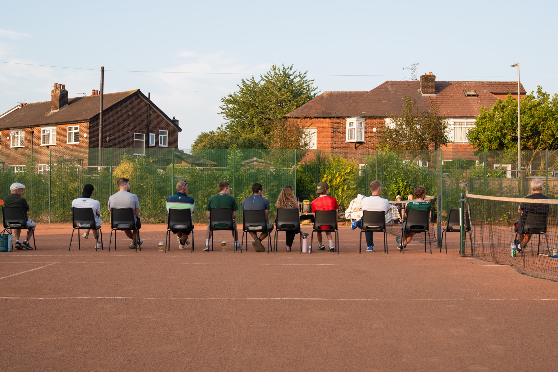 Spectators watching tournament tennis at Claremont